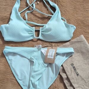 Berlook Mint Ribbed Bikini Set